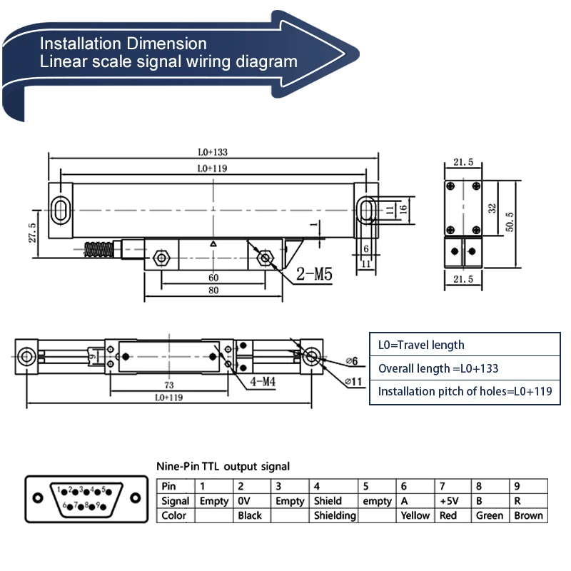 4 Axis Digital Dro Readout Kit for Milling Machine  with 4pcs Linear Scale  IP55 Sealing Protection