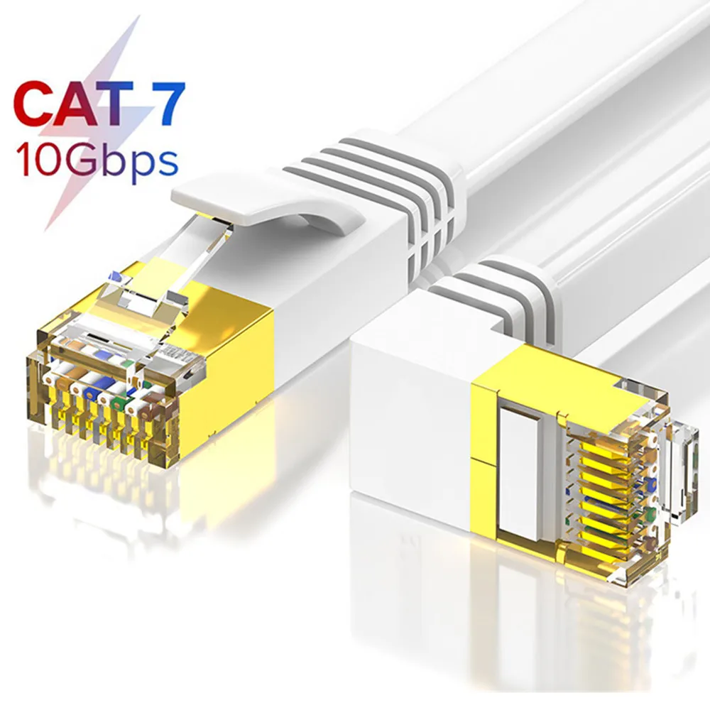 Prosty kabel sieciowy CAT7 RJ45 Ethernet LAN do routera platerowany kabel sieciowy cat 7 8P 8C pozłacana wtyczka