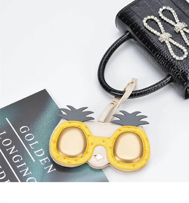 

2021 Pineapple Sunglasses Case Women PU leather Soft Cute Cartoon lovely Animal Star Protable Storage Protection Eye Glasses Bag