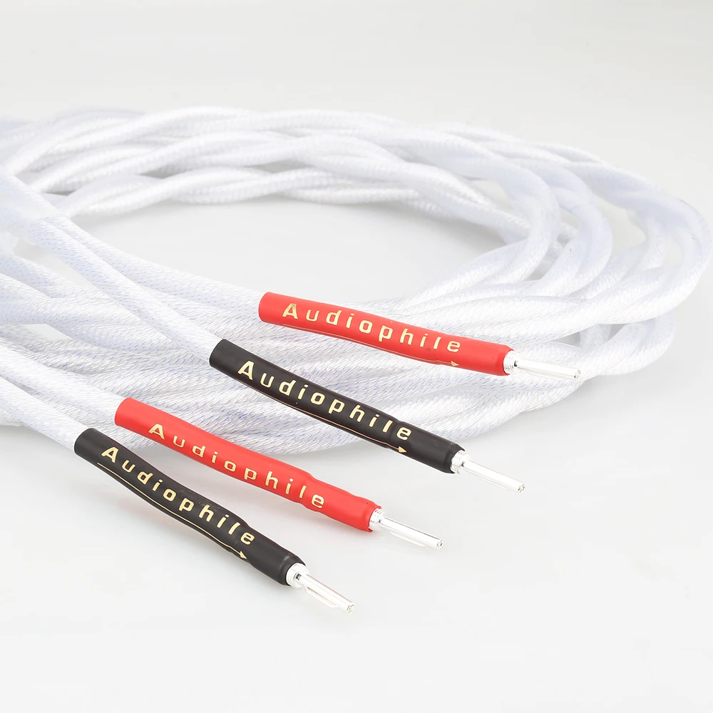 

A58 Silver plated Speaker cable 5N Single HIFI 4 Speaker cables Silver Plated Loudspeaker Cable