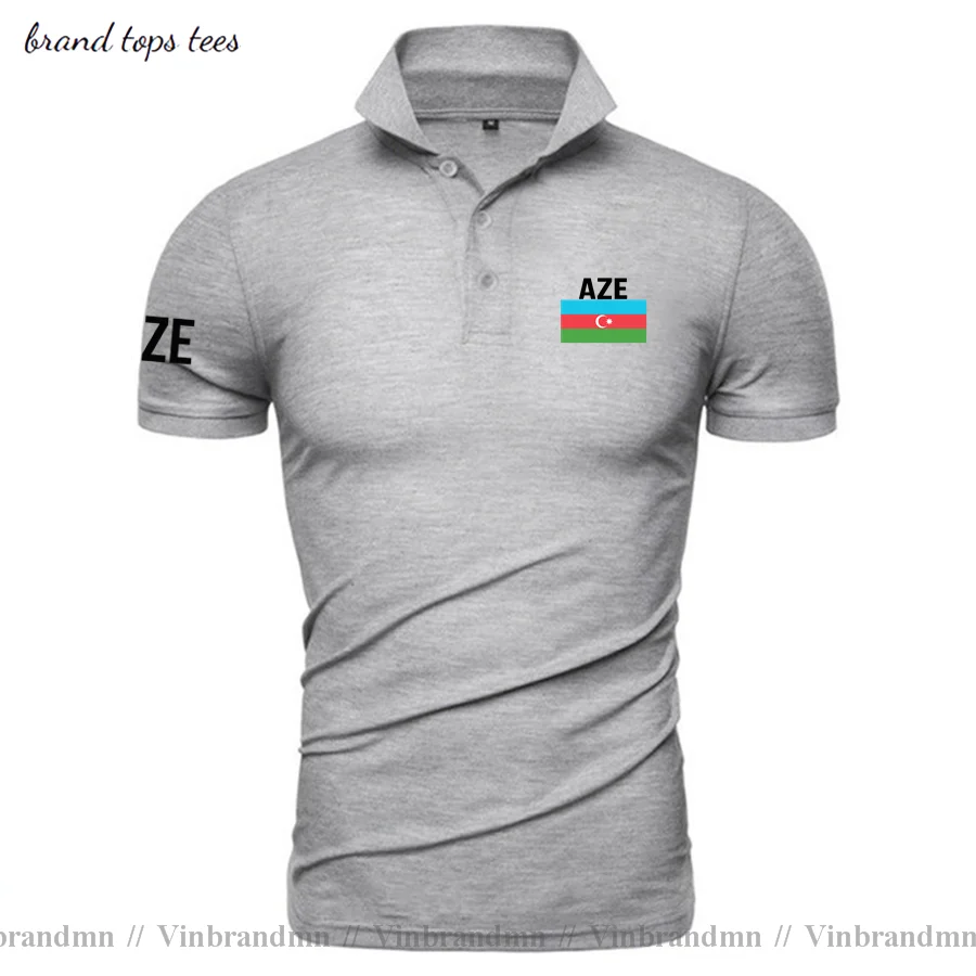 

Azerbaijan Azerbaijani polo shirts men short sleeve white brands printed for country 2021 cotton nation team flag new casual AZE