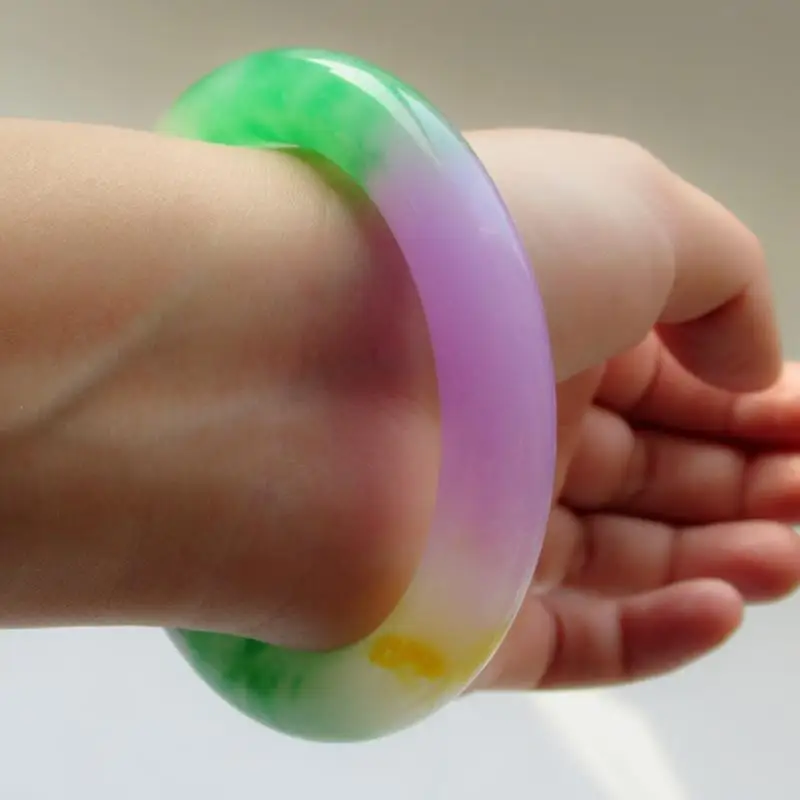2020 Hot sale Natural100% real jade bangles Three color quartz Jade Bracelet Give a girl friend Bracelet Jewelry image 5