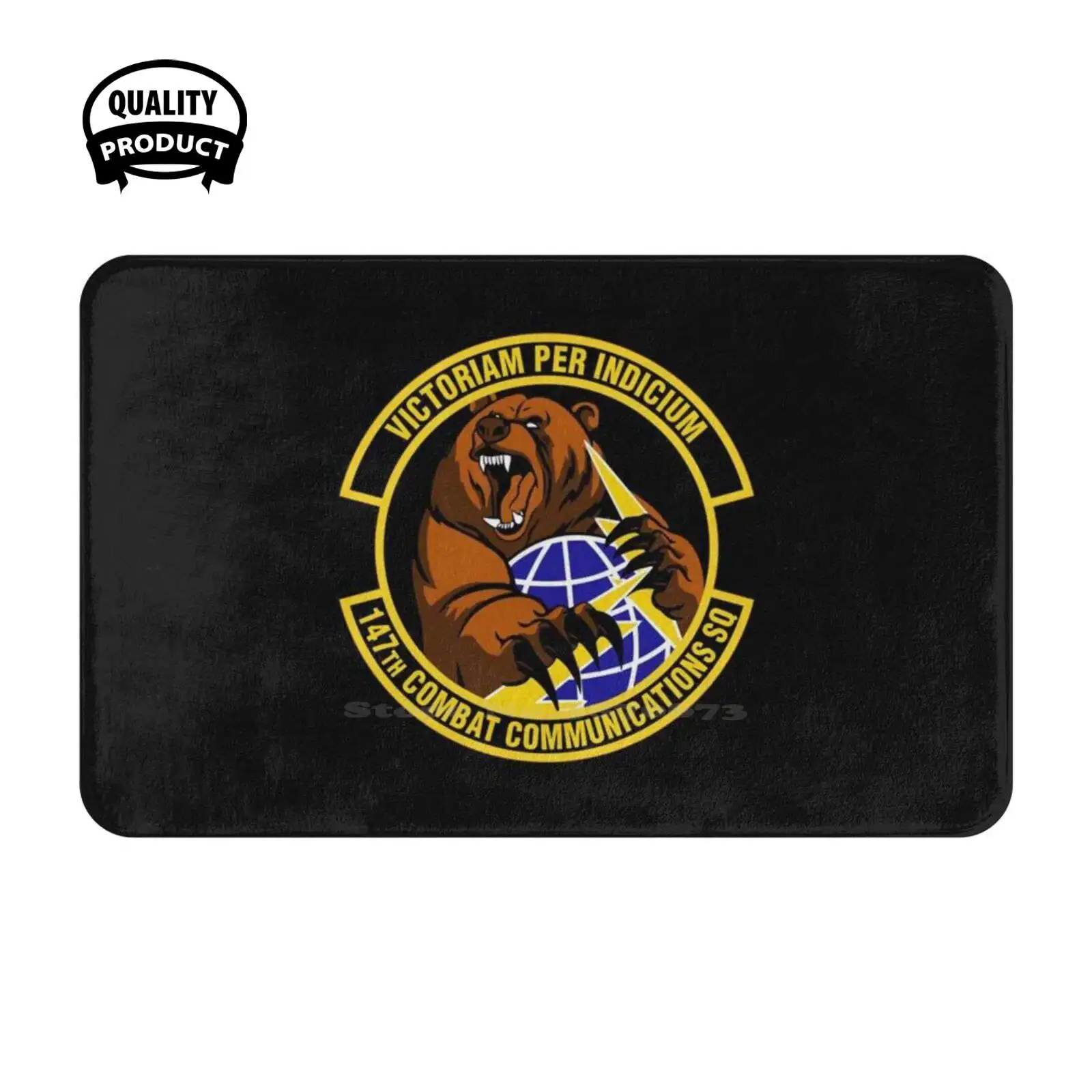 147Th Combat Communications Squadron Soft Cushion Home Carpet Door Mat Car Rug Air Force Patch Army Navy Jet Fighter Squadron