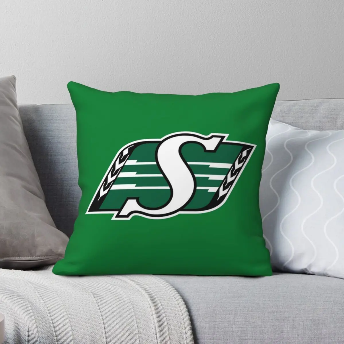 Saskatchewan Roughriders Square Pillowcase Polyester Linen Velvet Creative Zip Decor Pillow Case Room Cushion Cover 45x45