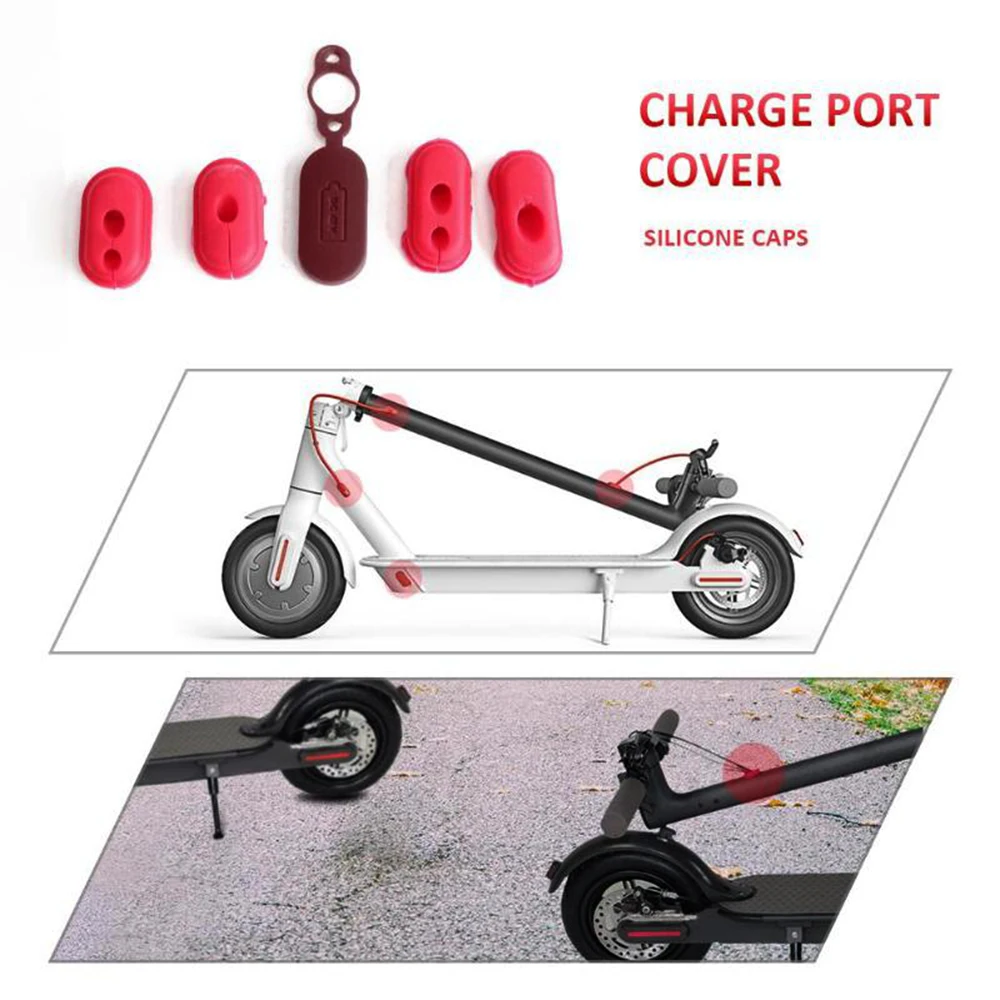 Tampa de carga de borracha, plug para scooter elétrico XIAOMI M365, peças de venda quente, 4 pcs, 5pcs