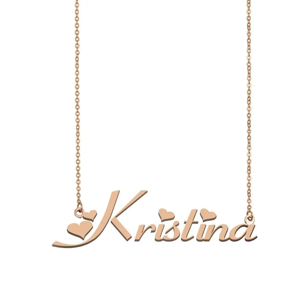 

Kristina Name Personalize Custom Nameplate Necklace for Women Girls Best Friends Birthday Wedding Christmas Mother Days Gift