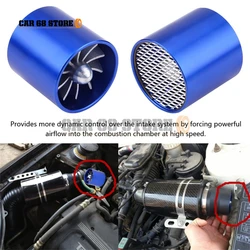 Turbocompresor de coche de 55mm, compresor Turbo, ventilador de ahorro de combustible duradero con cubiertas de goma, accesorios de conversión de energía General, azul