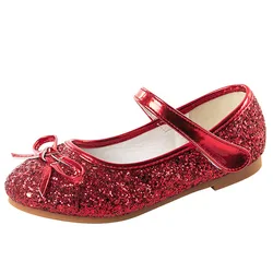 Girls Princess Shoes Spring Autumn Children Fashion Bow Party Dance Shoes Kids Leather Shoes Sequin Summer Girls Sandals CSH1203
