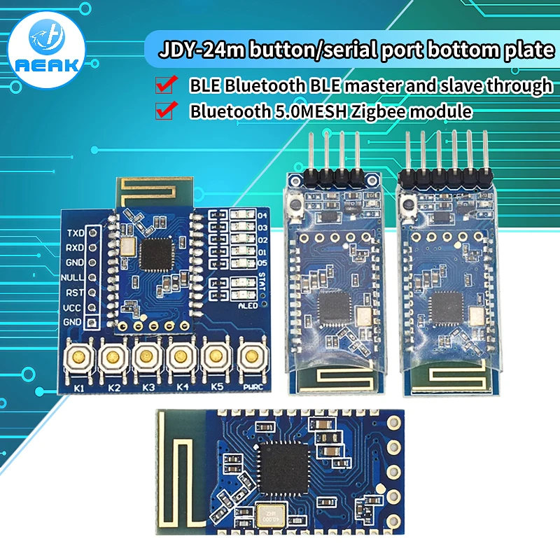 JDY-24M Bluetooth 5.0 MESH Zigbee Module BLE JDY-24 Master Slave Through the Base Plate With Buttons