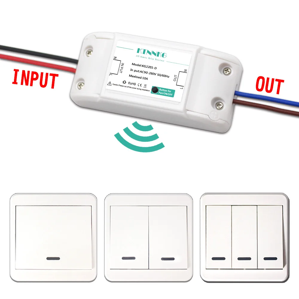 

Wireless Light Switch For Lamps Fans Appliances 110V-220V 86 Wall Power 433Mhz RF Remote Control Switch Easy to use