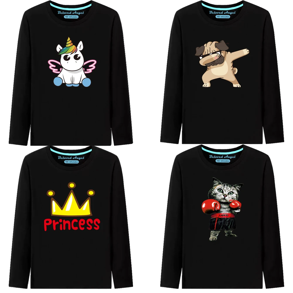 

New Autumn Boys T Shirt Fashion Print Kids Christmas T Shirt For Boy Cotton Long Sleeve Baby Girls Tops Children Clothes 3-15T