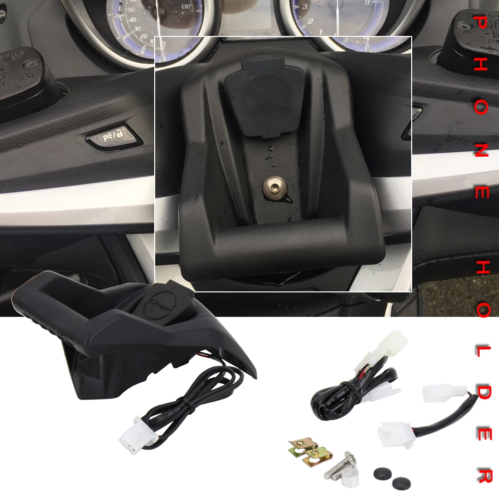 

For Yamaha T-MAX TMAX 560 2020 2021 New USB Charging GPS Mobile Phone Holder Stand Navigation Bracket 530 SX / DX 2017- 2019