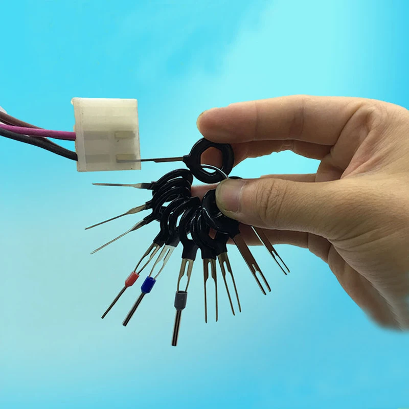 11Pcs/Set Terminal Removal Tool Automotive Electrical Wiring Crimp Connector Pull Pin Kit Car Maintenance Hand Tool Set Key