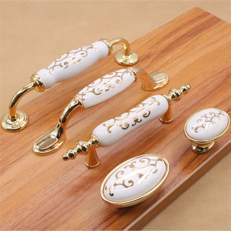 Furniture Handle Door Knobs Furniture Drawer Cupboard Kitchen Pull Handle Europe Ceramic Cabinet Handles Retro Hardware Muebles