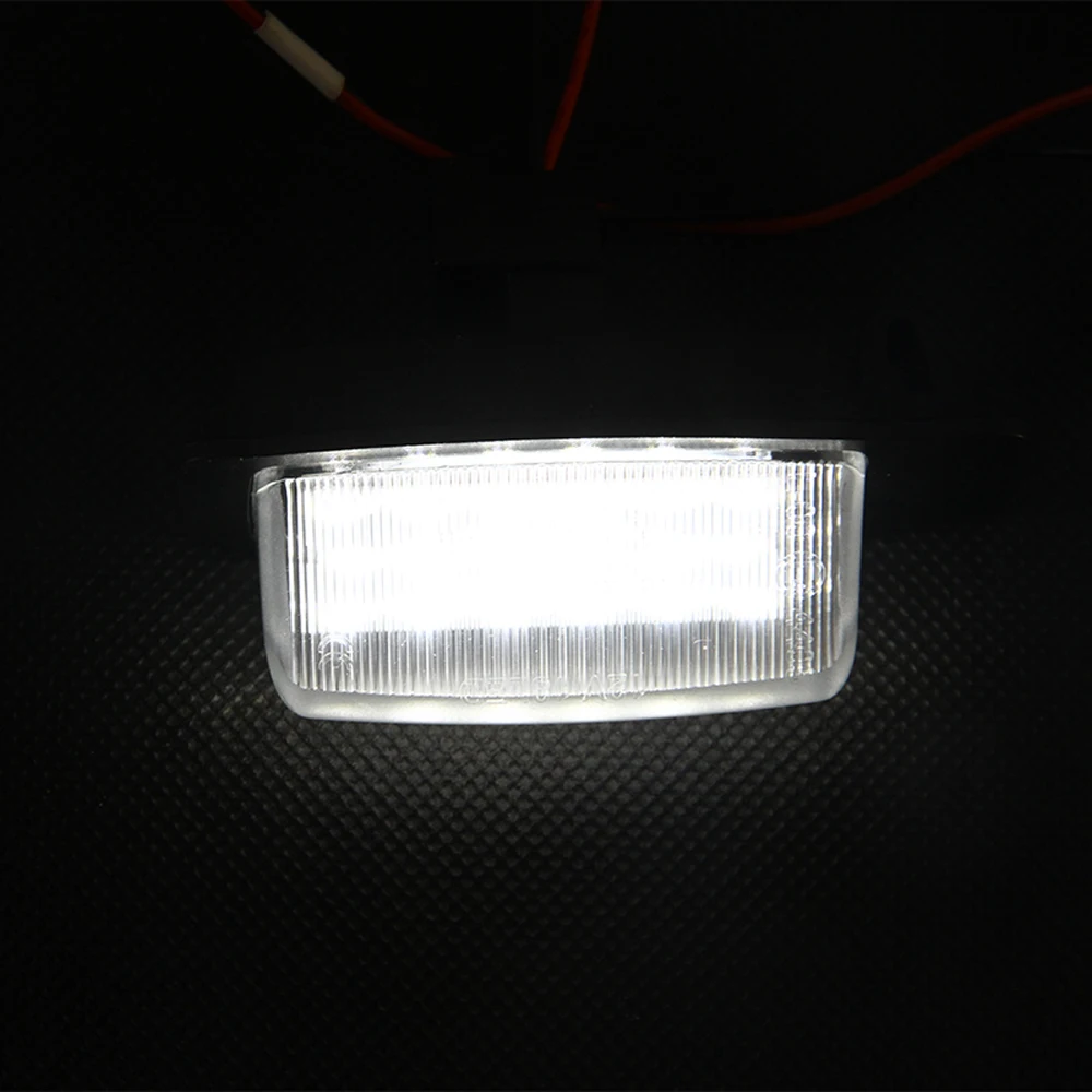 2Pcs For Mitsubishi Eclipse 1 2 3 4 Eclipse Cross Outlander Lancer Sportback White LED License Plate Light Number Plate Lamp