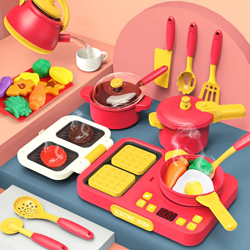 Simulation Plastic Kids Kitchen Toy Foods Cookware Pot Pan Children Kitchen Toys Pretend Play Miniature Play Food For Girls Boys