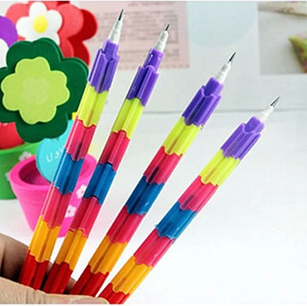 Building block pencils toy pen children's prize deformation pen color pen can be arbitrarily set with pencil wholesale