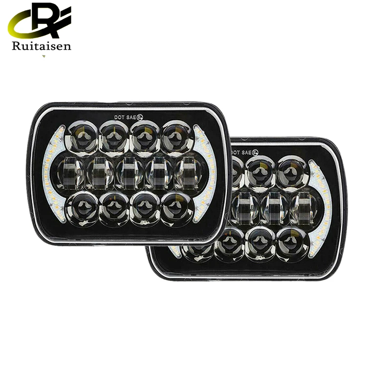 Truck 210W 5X7 Inch 7X6 Inch Projector High Low Beam Led Headlights With Angel Eyes DRL For Chevrolet Jeep Cherokee XJ H6054 H5