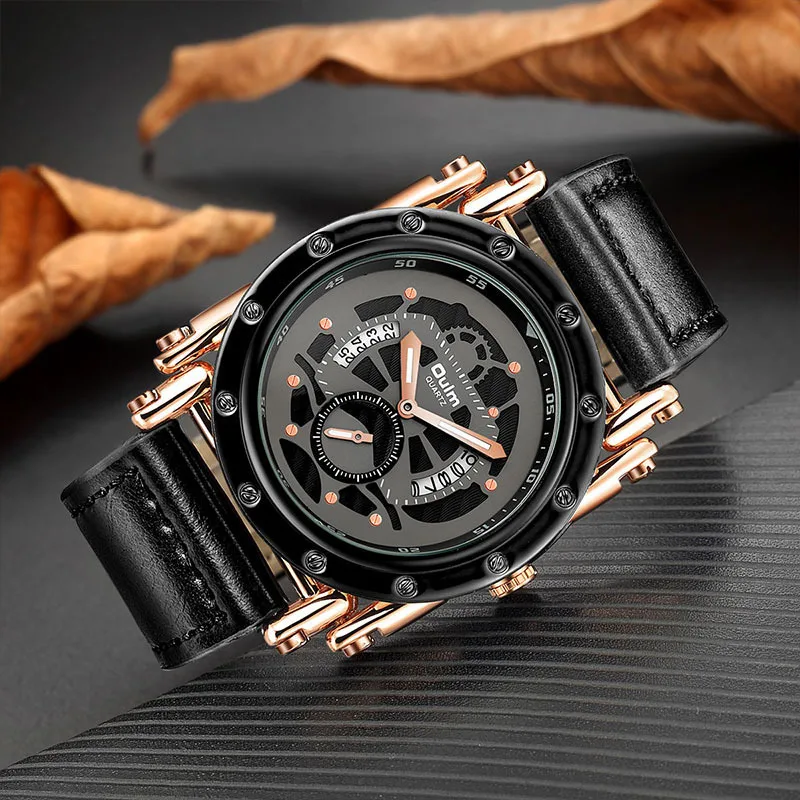 2021 Personality Mens Watch Calendar Luminous Belt Watch Fashion Foreign Trade Quartz Watches for Men Relogios Birthday Gifts