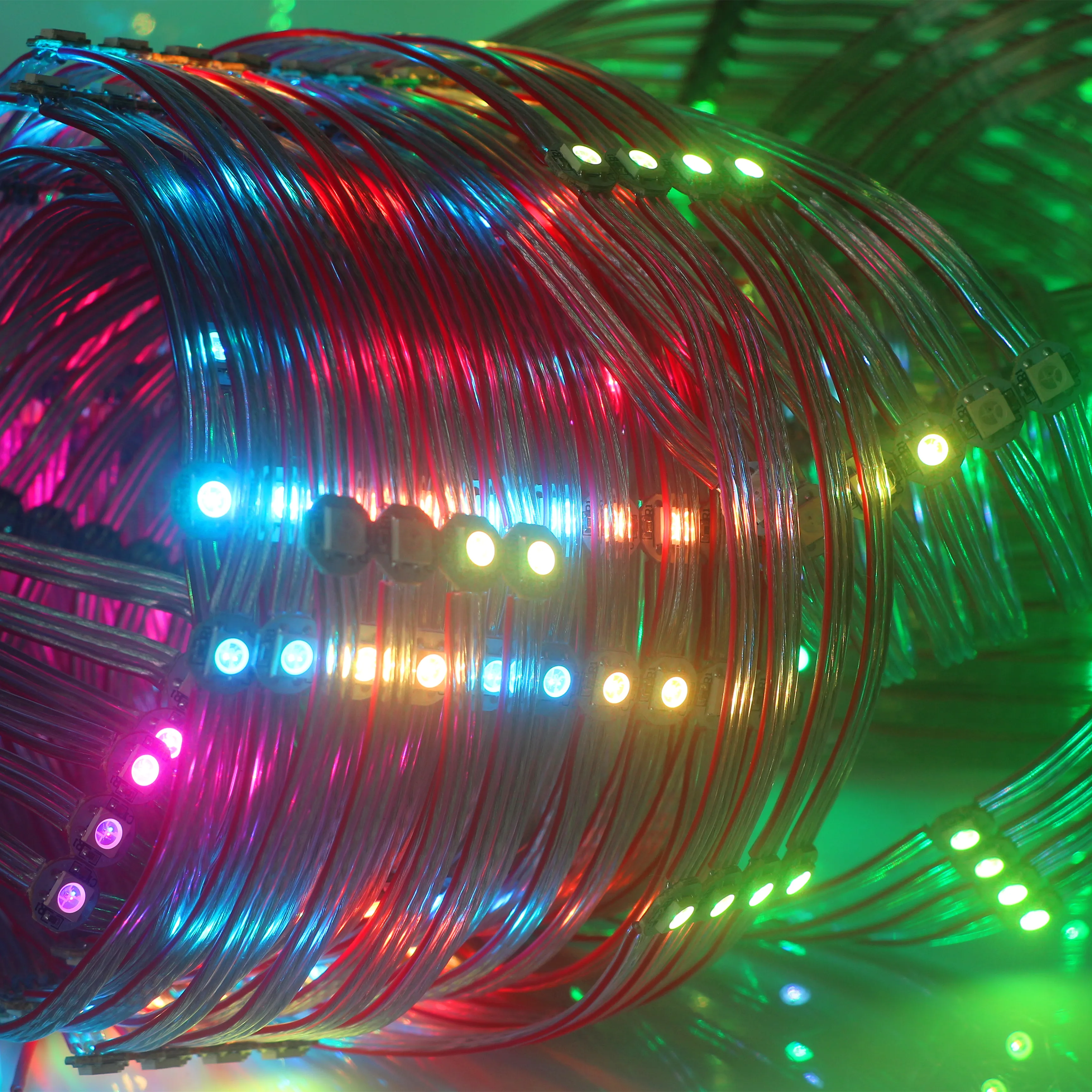 Garland on Window WS2812B Pre-Soldered Leds LED Module String Nodes 10cm Wire Soldering Tape Matrix Christmas Tree Lighting