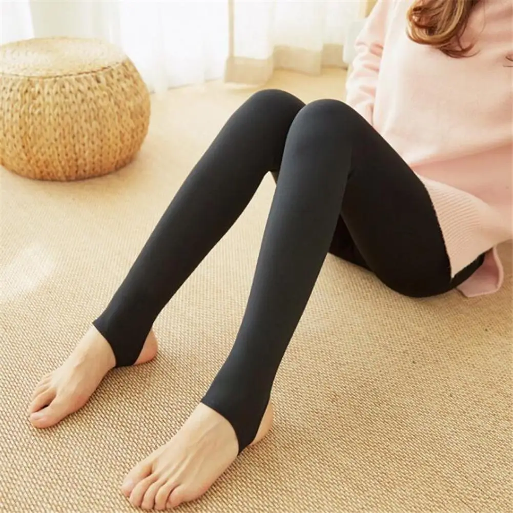 50% Salle de bain T SALES!!! Collants extensibles à étrier monochromes pour femmes, pantalons chauds souriants, leggings courts, document d\'automne