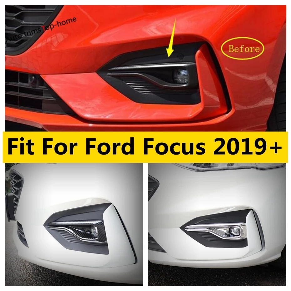 

Front Face Fog Lights Lamps Decoration Frame Cover Trim Fit For Ford Focus MK4 2019 2020 2021 ST-Line Exterior Accessories