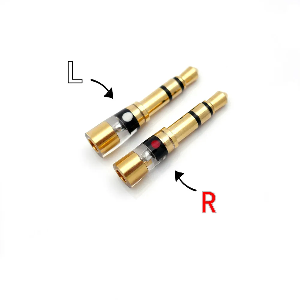Ellearヘッドフォン用の1ペアの金メッキmmcx/.78mmメス-3.5mmオスコンバーターアダプター (t1 t5p d600 d7100 z1 z1r focal ellearヘッドフォン用)