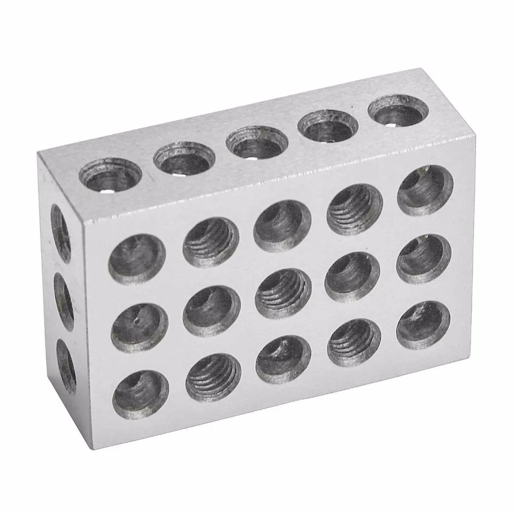 23 Holes Precision 25-50-75mm Blocks 1pair(2pcs), Parallel Clamping Block Set, Steel Block 23 Holes 1-2-3