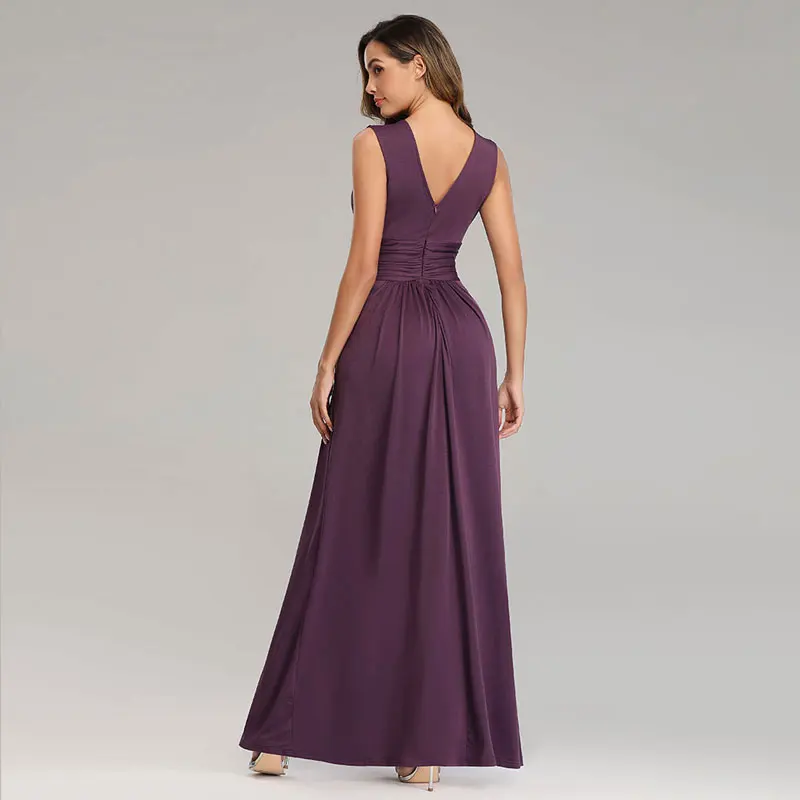 Beauty Emily Sexy V Neck Chiffon Bridesmaid Dresses 2020 Long Sleeveless Open Back 3 Colors Available Special Occasion Dresses