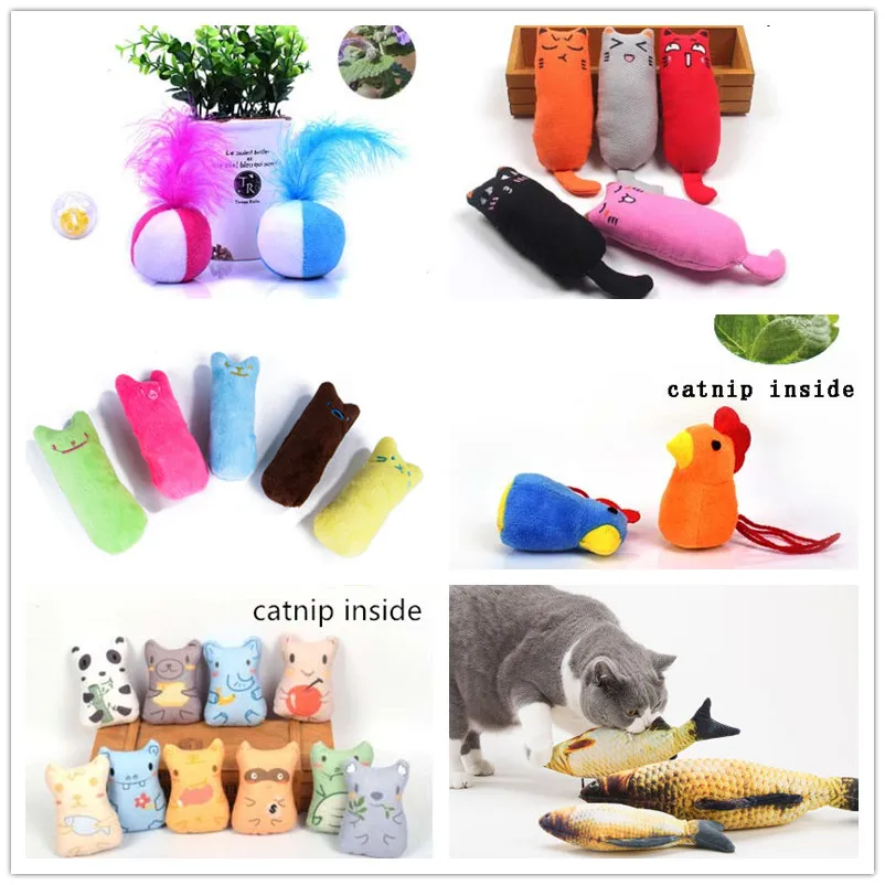 Catnip Toy Collection A variety Of Styles Of Cat Mint Toys Plush Toys Simulation Fish Thumb Toy Puzzle Molar Teeth Bite