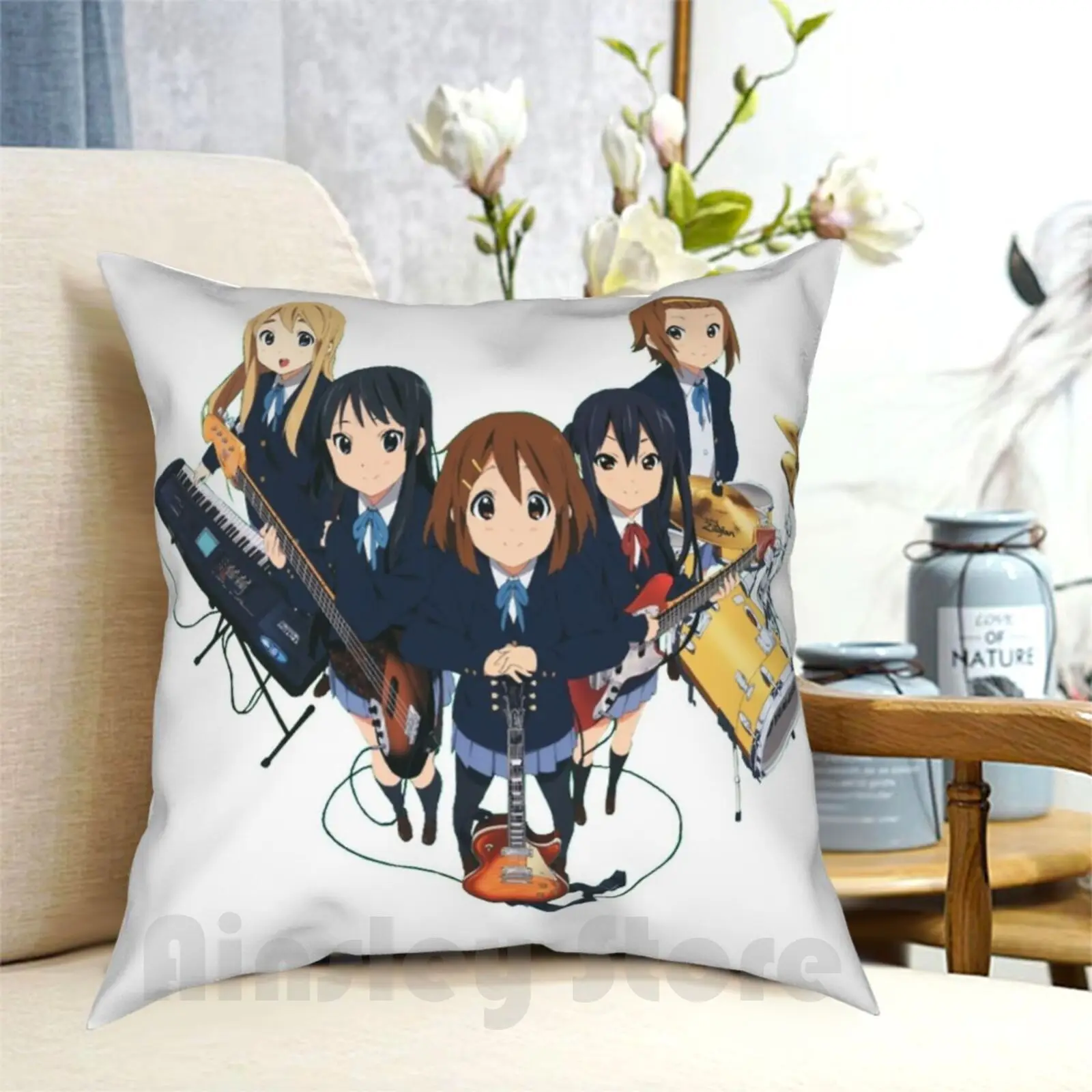 K-On! Cast Pillow Case Printed Home Soft Throw Pillow K On Keion Yui Hirasawa Mio Akiyama Ritsu Tainaka Tsumugi Kotobuki