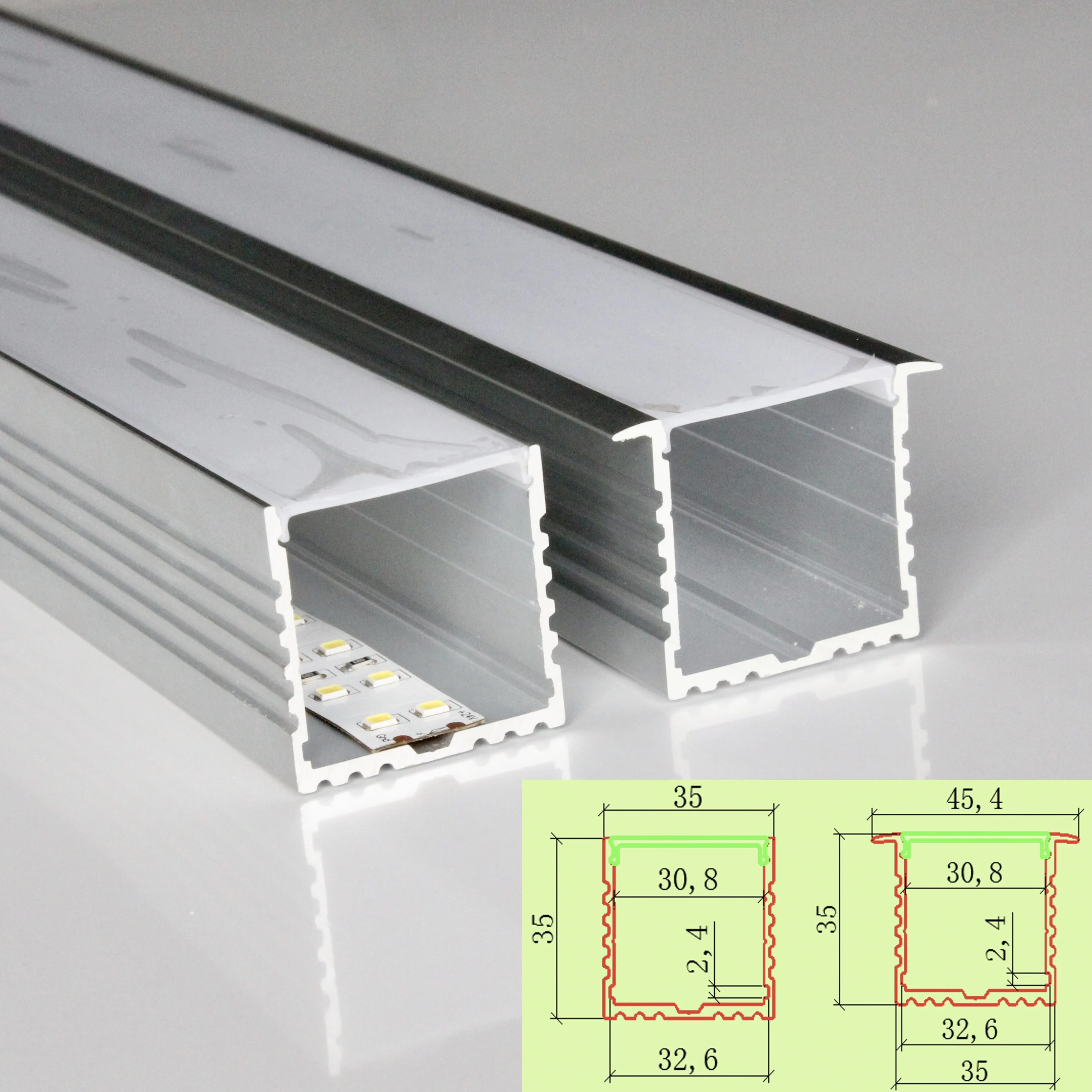 

6m (6pcs) a lot, 1m per piece, AP3535A/B aluminum profile for double row led strips light