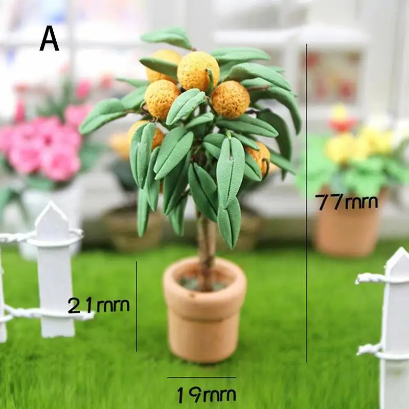 1:12 Dollhouse Miniature Flower Potted for Green Plant In Pot Doll House Furniture Home Decor Simulation Potted Plants Kids Toy