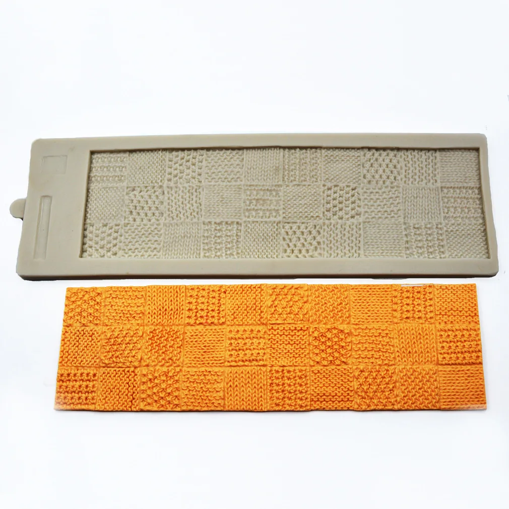 Knit Sweater Silicone Mold Fondant Mat Cake Border Moulds Sugarcraft Molds Cake Decorating Tool Chocolate Mould Bakeware K429