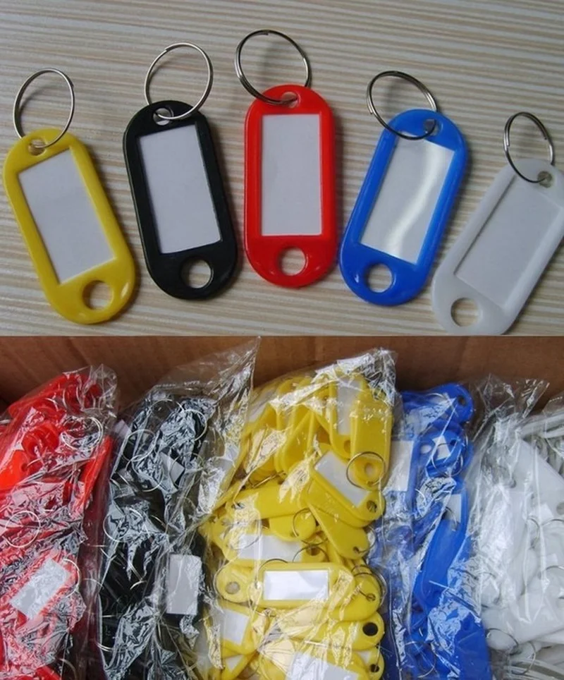 High Quality 5PCS Colour Plastic Key Card Badge Key Holder Keychain Organizer Luggage ID Label Key Rings Name Cards