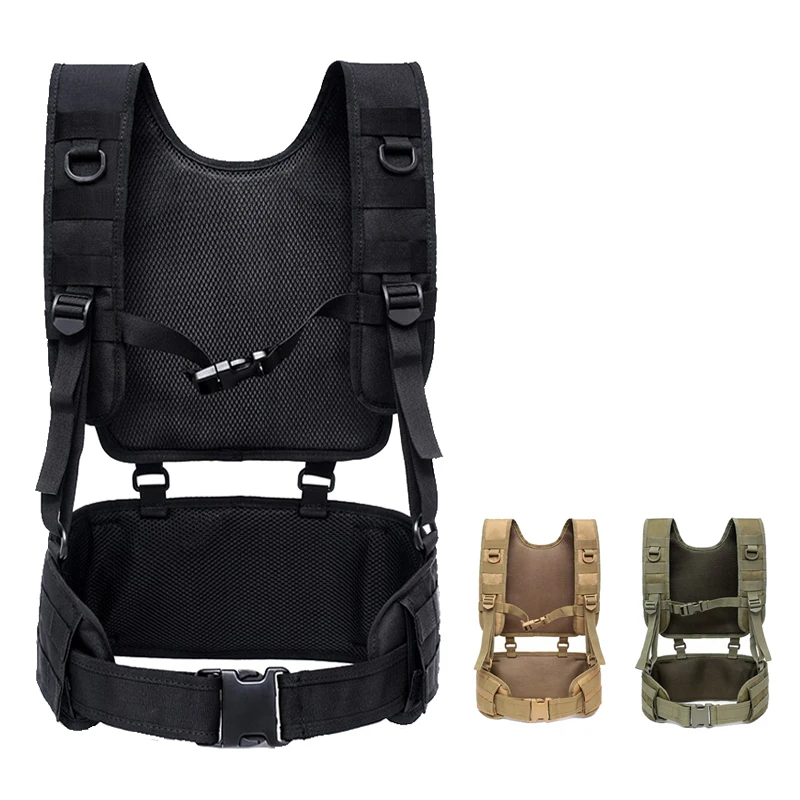 Tactical Vest Padded Waist Belt With Harness Hunting Molle Vest Army Training Combat Body Armor Paintball Airsoft Chest Rig Vest child motorcycle seat strap child motorcycle harness adjustable with two handles adjustable non slip strap universal motorcycle