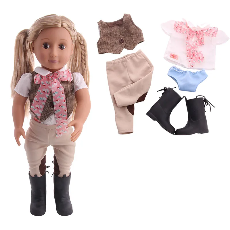 18 Inch Our Generation American Doll + Doll Clothes +  Doll Shoes + Doll Accessories,Girl\'s Toys,Holiday Gift(No Box)