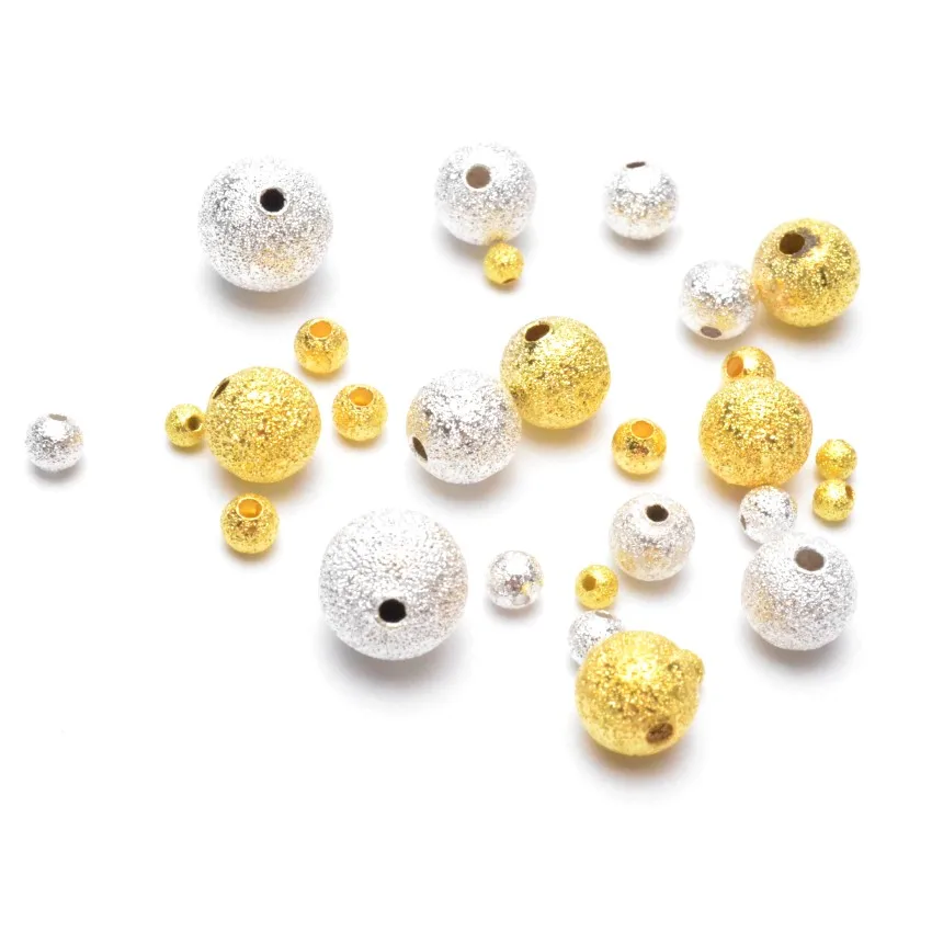 쥬얼리 3 -12mm 라운드 샤이닝 구리 스페이서 비즈, 반투명 볼 엔드 비즈, 목걸이 팔찌 쥬얼리 제작