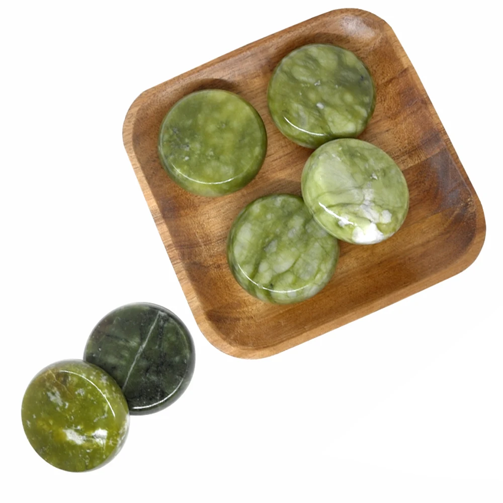 6x6cm Spa hot Stone Beauty Stones Massage Green stone Natural Stone Hot Relieve Stress RELAX jade massage set toe massage