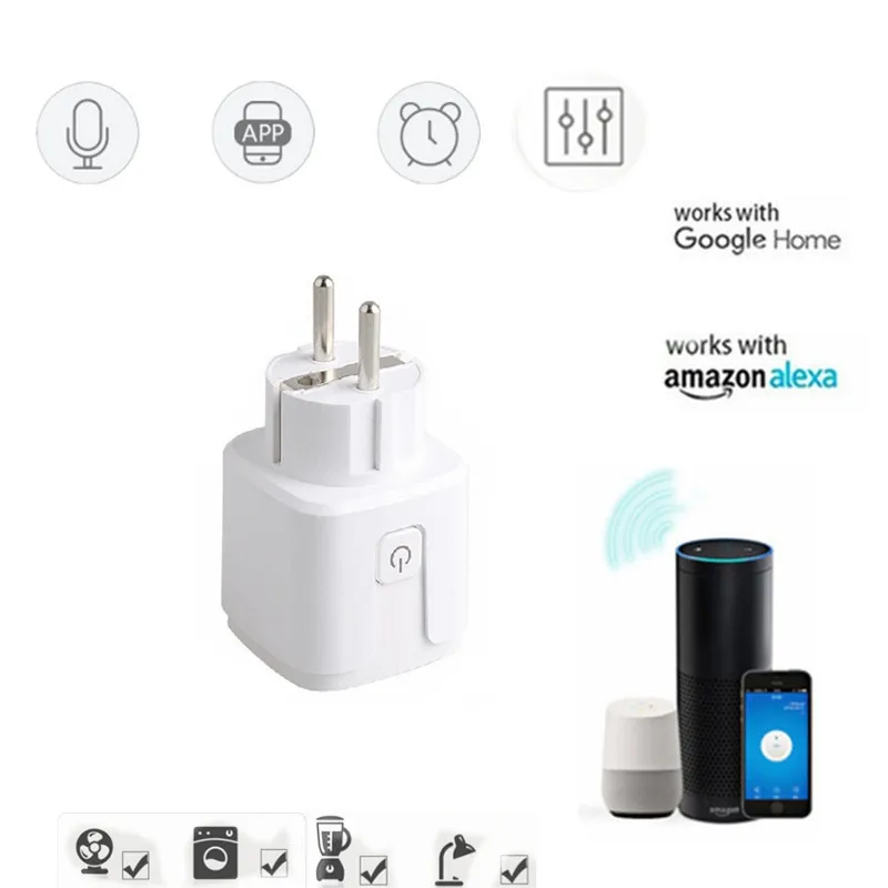Dohome الاتحاد الأوروبي مقبس الطاقة الذكي الذكية واي فاي التوصيل دعم سيري واي فاي الموقت واي فاي منفذ التحكم عن بعد التبديل لتطبيق جوجل المنزل