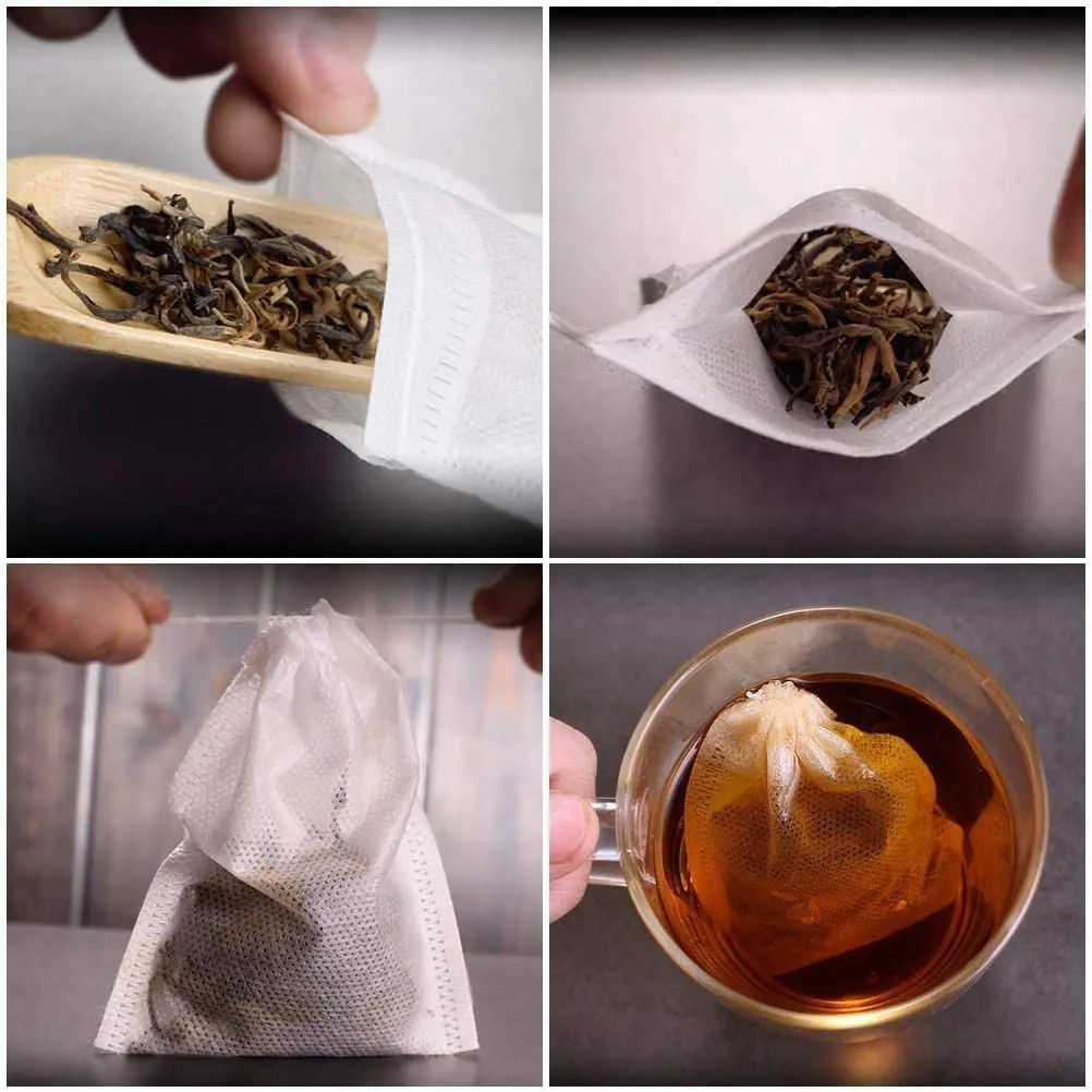 1000/2000Pcs Paper Teabags Filter Disposable Tea Bags for Loose Tea Infuser Coffee Teabags Empty Tea Bags with String Heal Seal