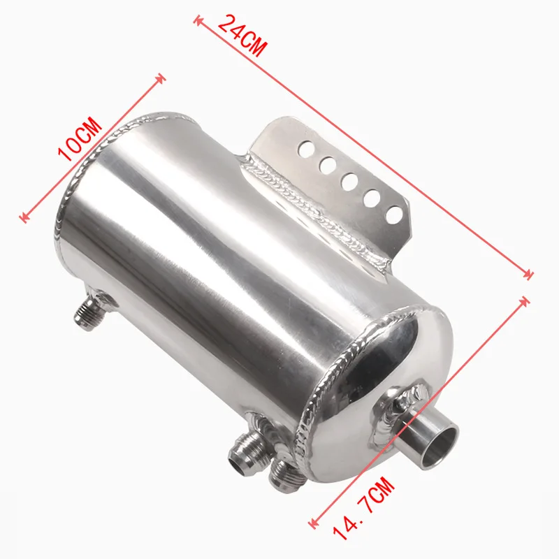 Universal Polished Alloy Aluminum 1.5L Fuel Surge Tank AN fittings mirror polished