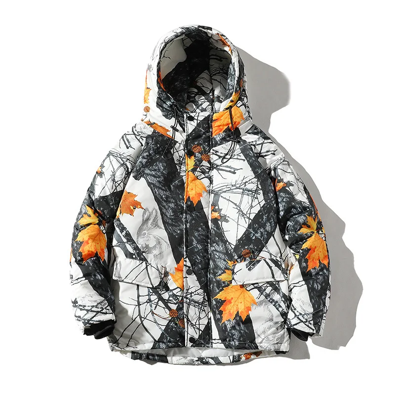 

Men Jacket Camouflage branches Loose Hansome Harajuku All-match trend Comfortable Fashion soft Coat Slim Fit Autumn Winter