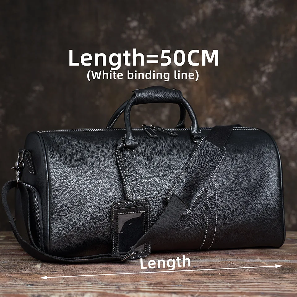 Männer Reisetasche Aus Echtem Leder Casual Hand Gepäck Tasche Hohe Kapazität Duffle Schulter Schuh Tasche Für 17 Zoll Laptop NUPUGOO – Detail 20