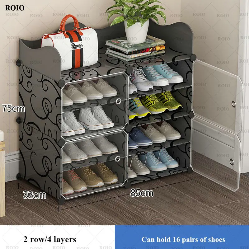 Simple Modular Shoe Rack Large Capacity Saving Space Boots Shoes Organizer Home DIY Assembled Shoe Cabinet with Top Storage 2022
