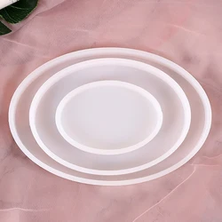 Bandeja ovalada de silicona para manualidades, moldes de resina epoxi, posavasos, herramientas de hallazgos de joyería, artesanía hecha a mano, Uv