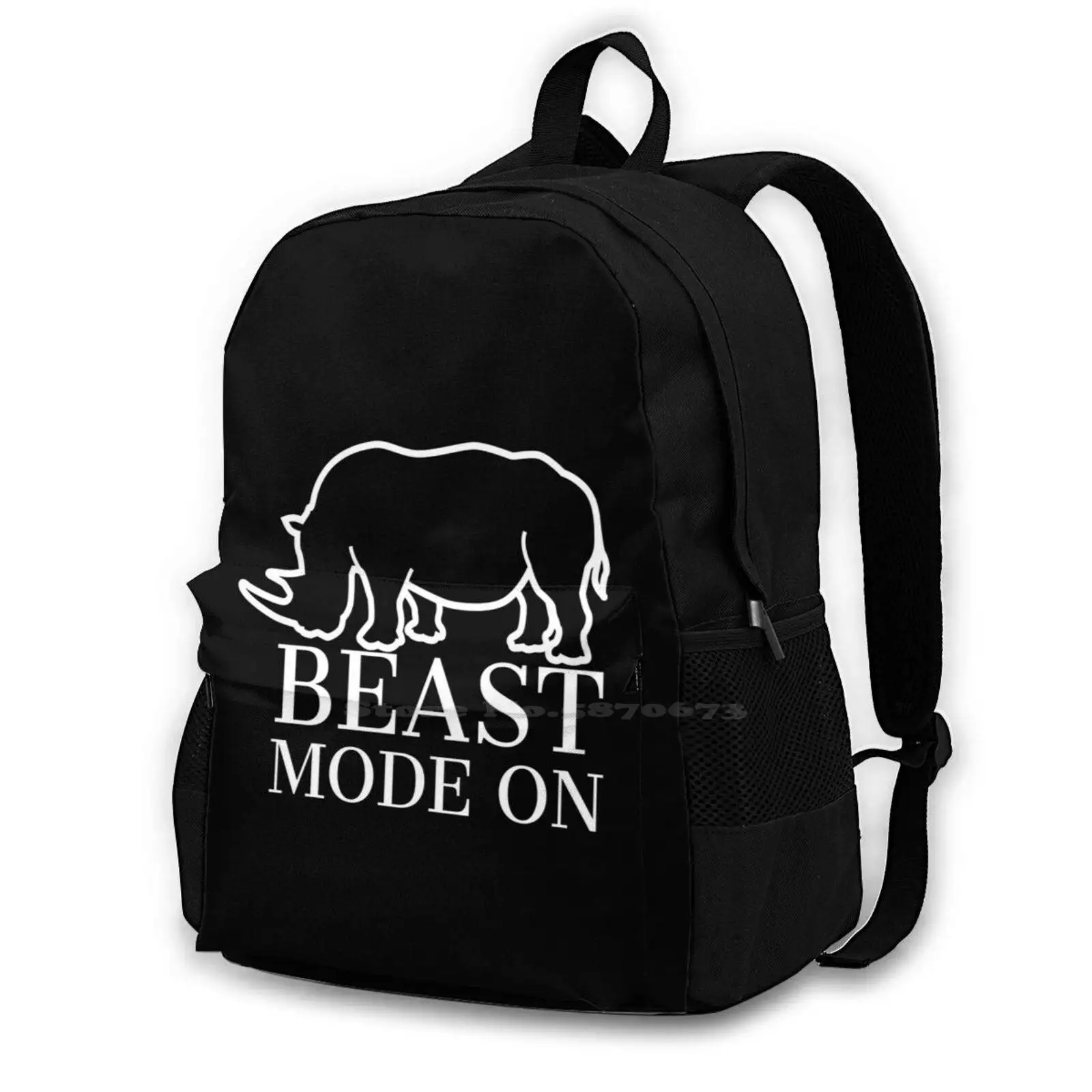 Copy Of Beast Mode On. Rhino Backpack For Student School Laptop Travel Bag Fitness Gym Boxing N Soccer Running Volleyball