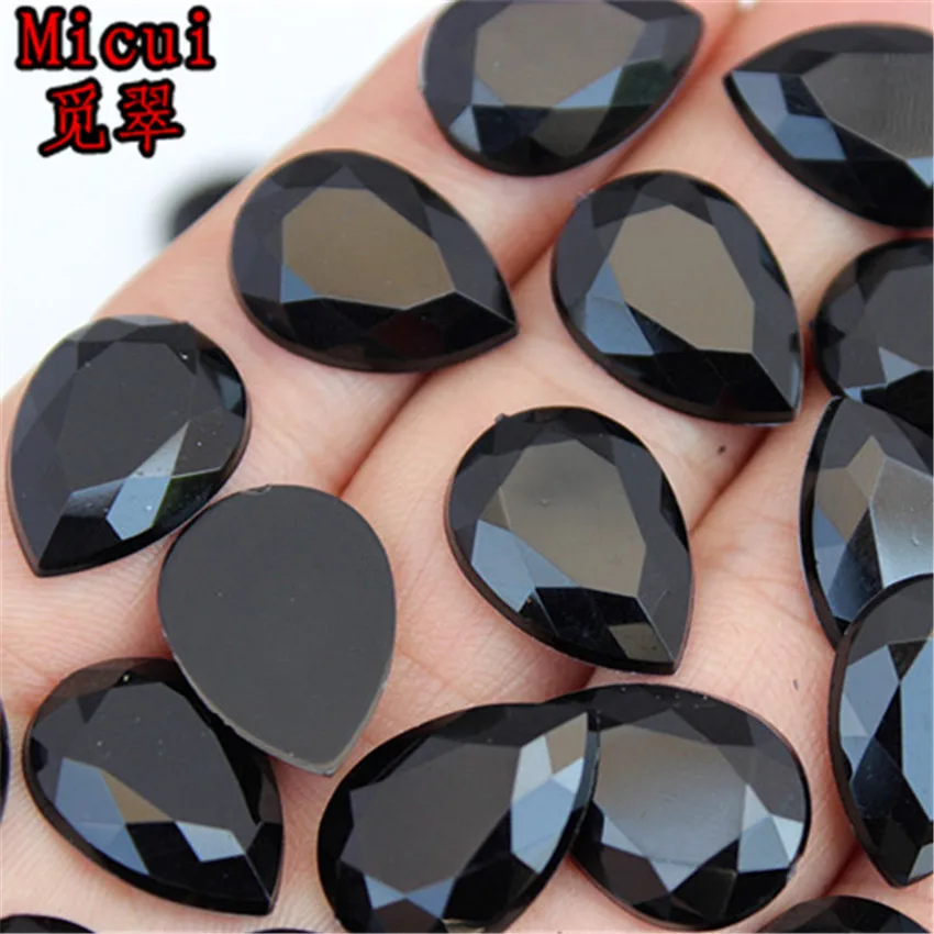 Micui 100PCS 13*18mm Crystal  Drop Rhinestone Flatback Acrylic Fancy Shape Strass Stones For Clothing Crafts Decorations ZZ452