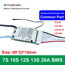 7S 10S 12S 13S 20A BeMuchSafer BMS 24V 36V 43V 48V PCM Common Port With On/Off Switch Temperature Sensor for DIY eBike Battery