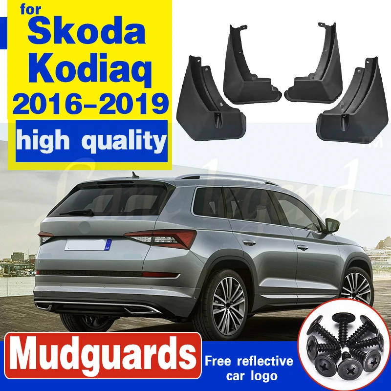 Set OE Fitment Car Mud Flaps For Skoda Kodiaq 2016-2019 Mudflaps Splash Guards Mud Flap Mudguards Fender Front Rear Car Styling